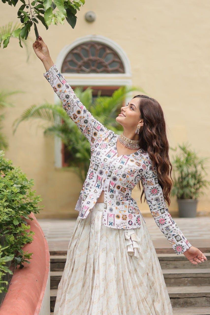 Designer Lehenga with Sequins Embroiderd work (Readymade)